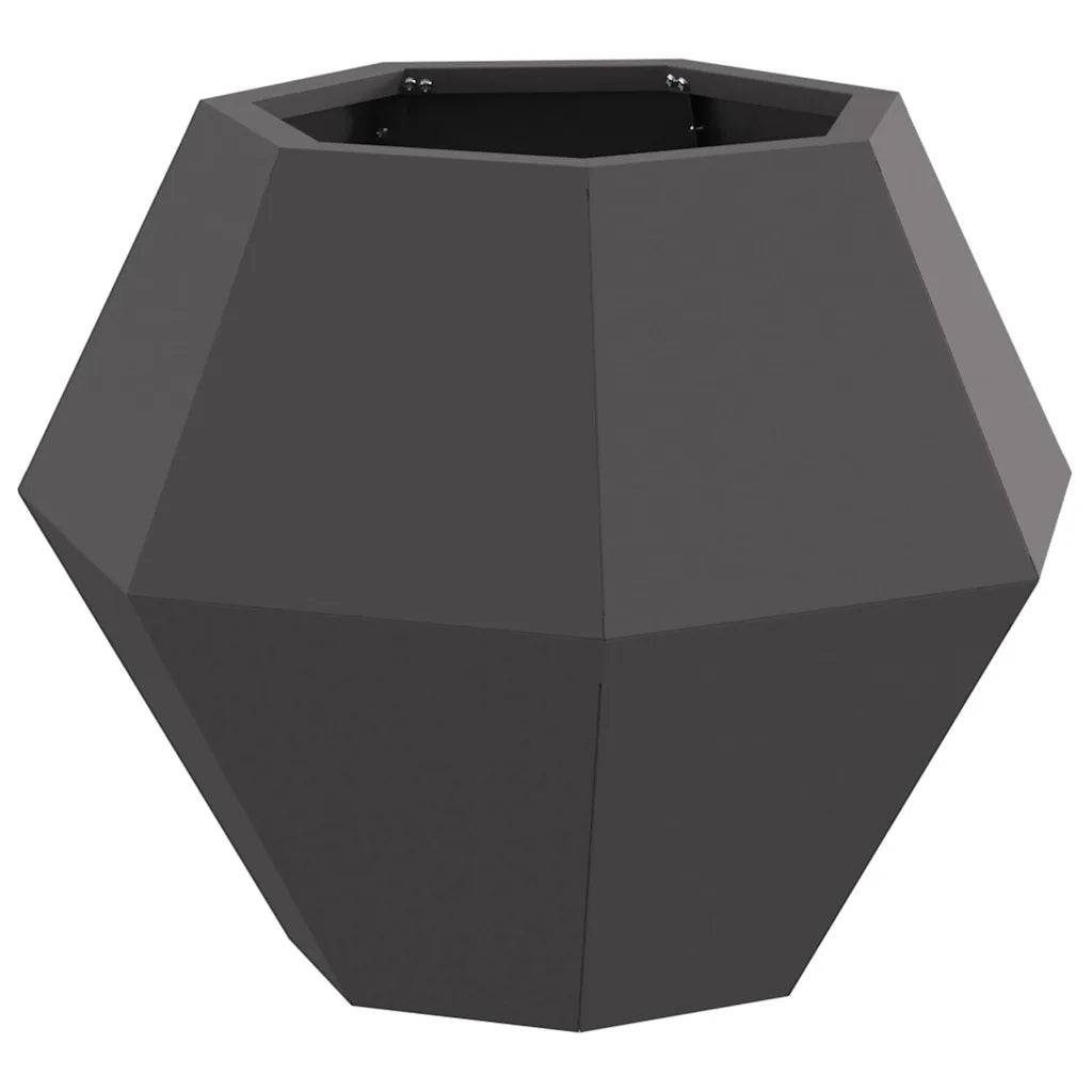 Jardinière rectangulaire extérieure 50 x 50 x 40 cm pratique esthétique jardin terrasse en acier noir - Image 1