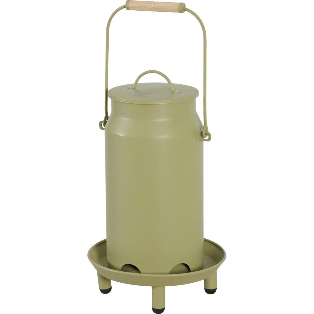 Zolux - Mangeoire métal broc seau ø 24  x 40 cm vert pour basse cour - Image 2