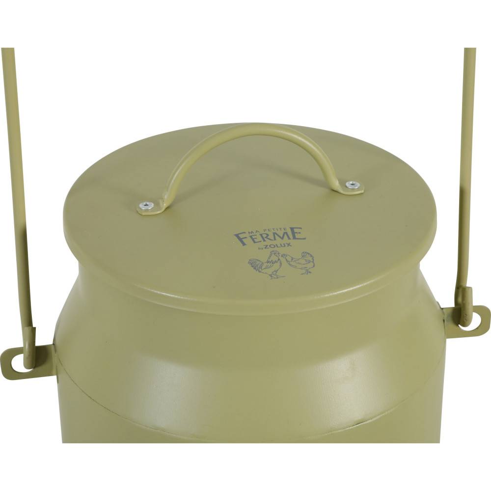 Zolux - Mangeoire métal broc seau ø 24  x 40 cm vert pour basse cour - Image 3