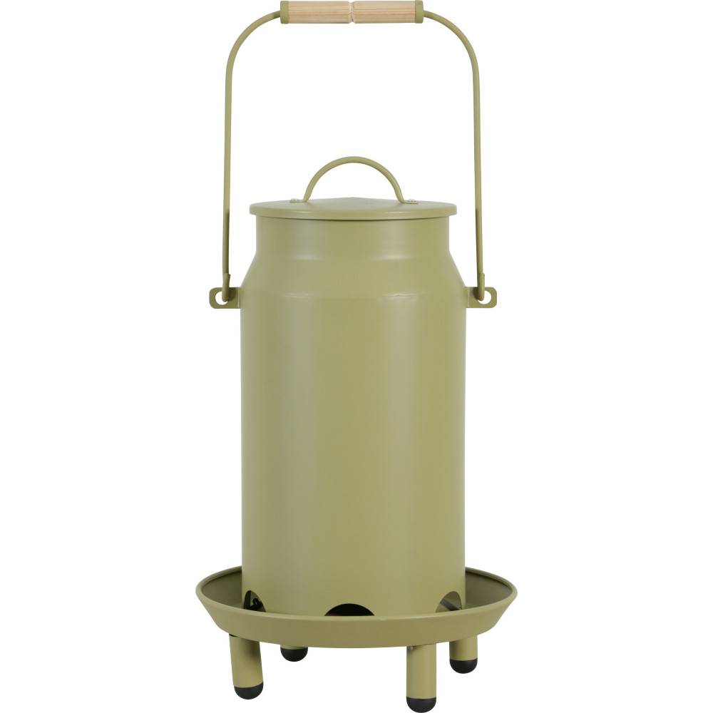 Zolux - Mangeoire métal broc seau ø 24  x 40 cm vert pour basse cour - Image 1