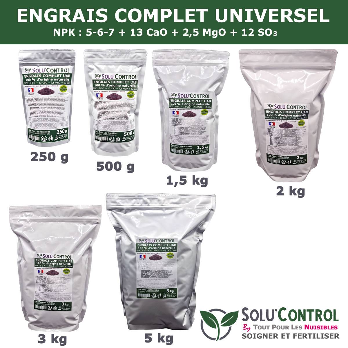 SOLU’CONTROL - 250 g d'ENGRAIS COMPLET universel et équilibré - SoluControl - UAB - Utilisable en Agriculture Biologique - Image 6