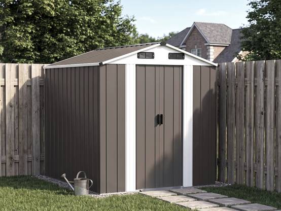 Habitat Et Jardin - Abri De Jardin Métal "dallas" - 4,12 M² - Taupe -habitat Et Jardin - Image 3