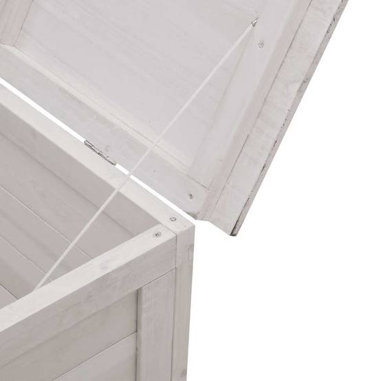Boîte de rangement jardin bois massif blanc 198.5 x 50 x 56.5 cm - PANGIVO - Image 7