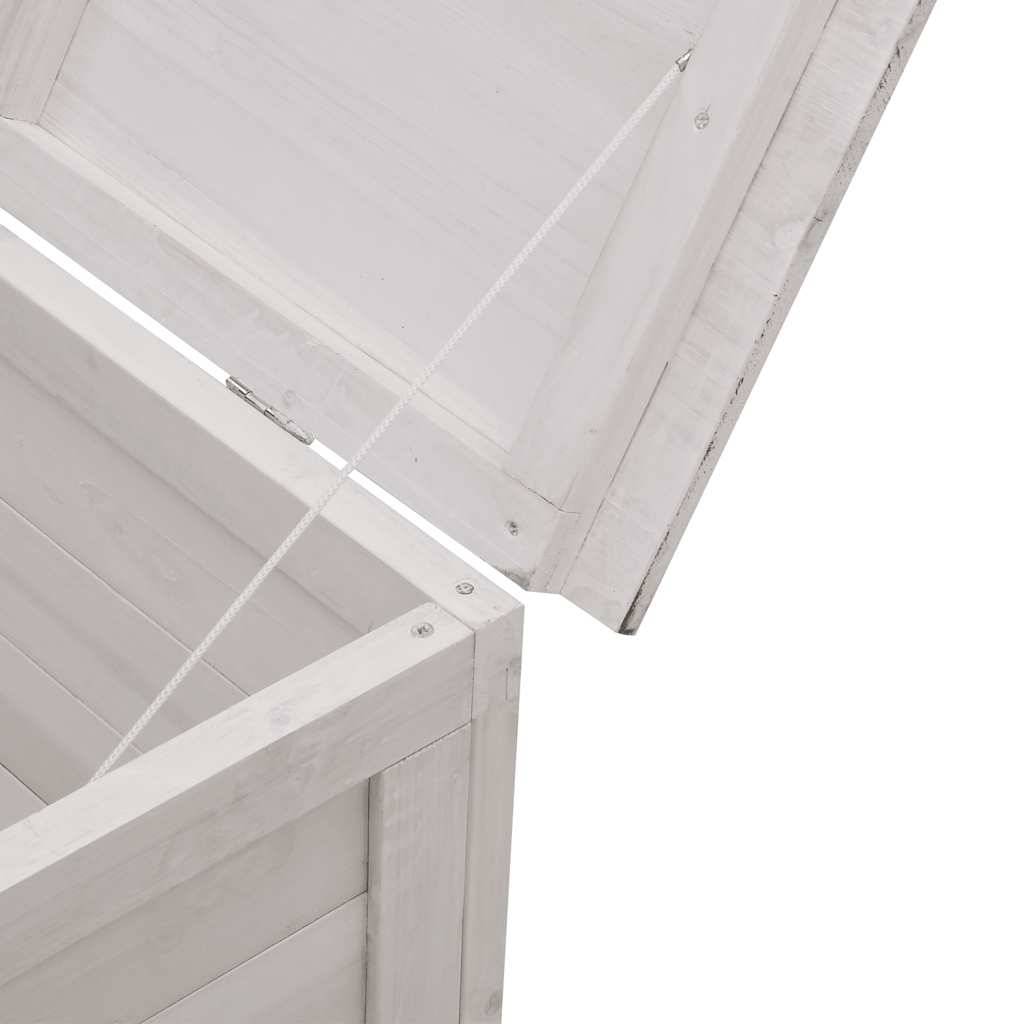 Boîte de rangement jardin bois massif blanc 198.5 x 50 x 56.5 cm - PANGIVO - Image 7