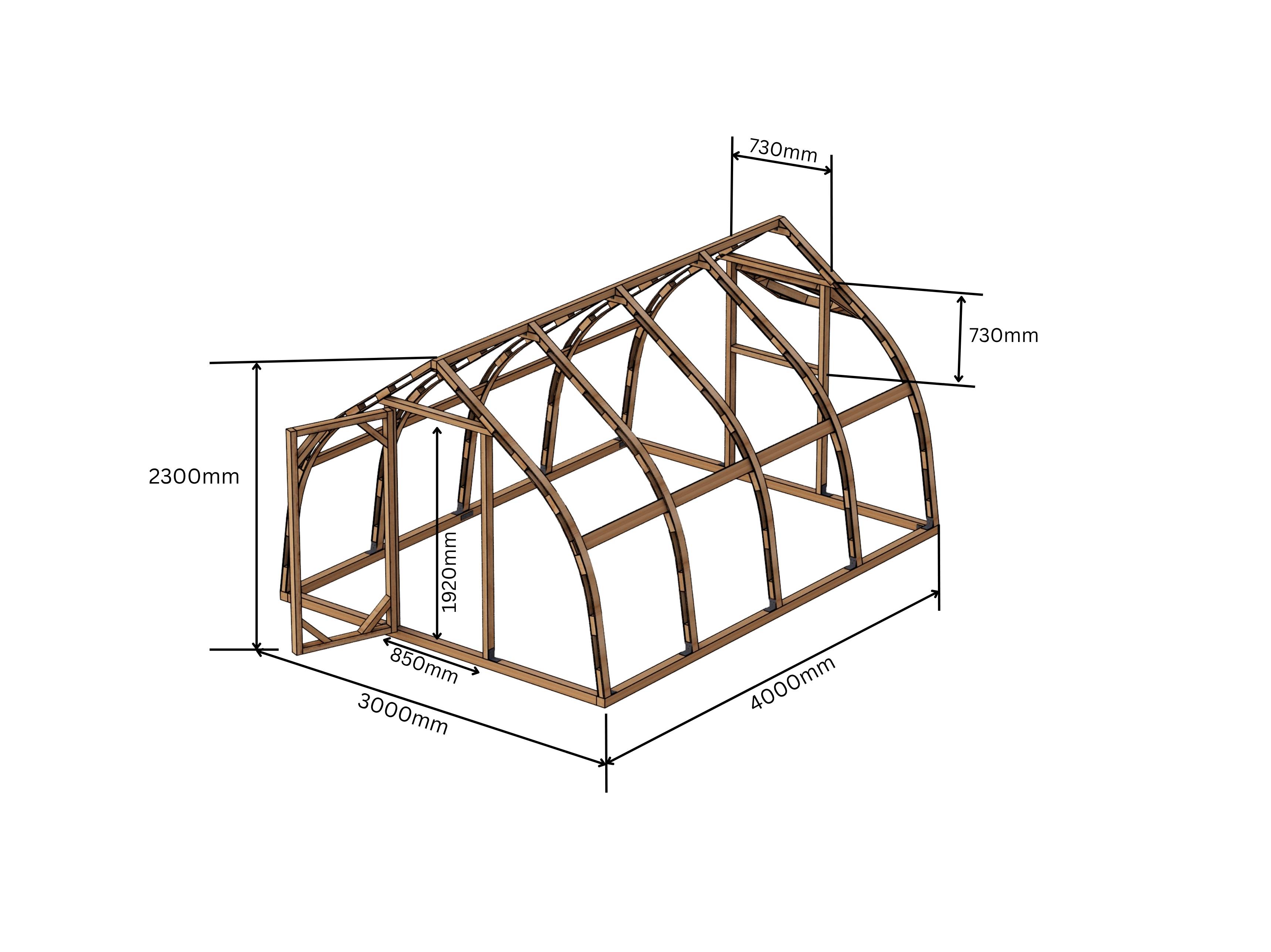 Serre en bois 36m² Norhage Tre 300 Tre 300 - Polycarbonate 10mm - Image 7