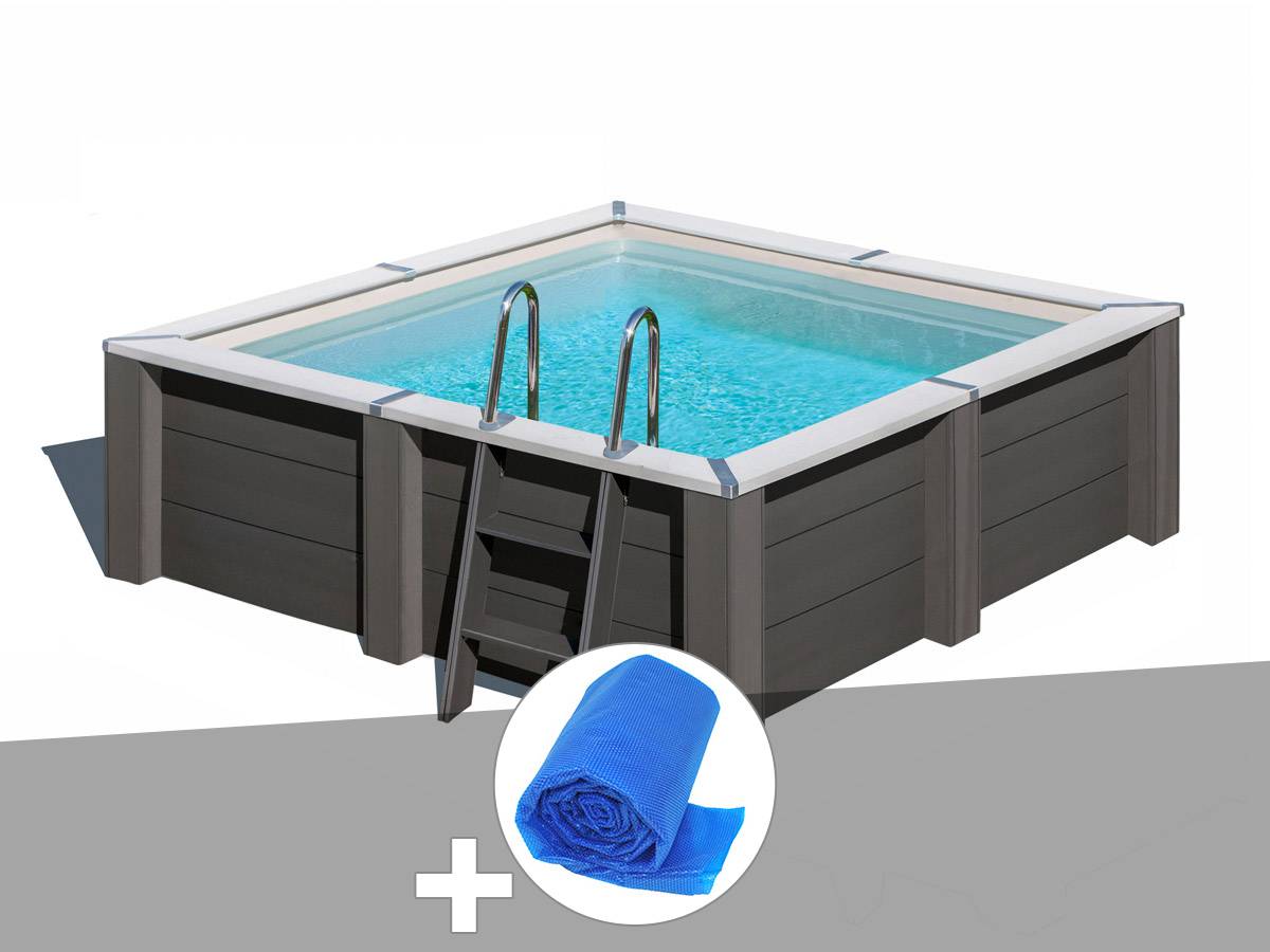 Gré - Kit piscine composite Gré Avant-Garde carrée 3,15 x 3,15 x 0,96 m + Bâche à bulles