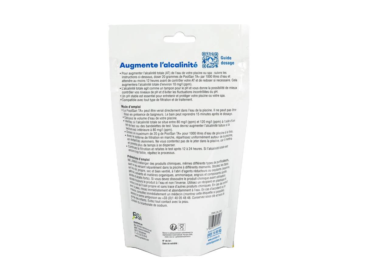 Poolsan - BSI - TA Plus - Poudre - Pour Augmenter l'Alcalinité De l'Eau - Idéal Pour Piscine Et Spa - Pour Une Baignade Agréable - 400g - Image 2