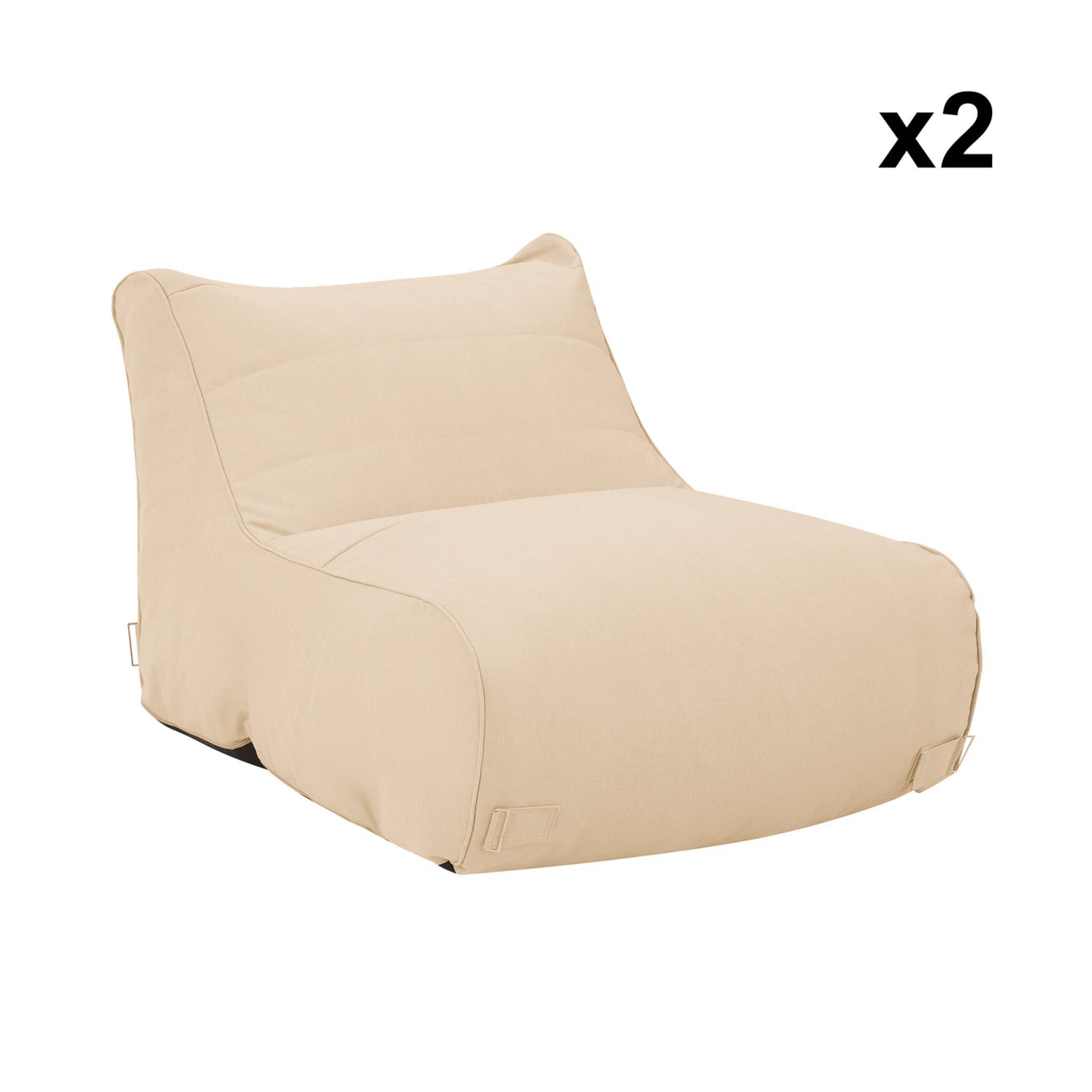 Lot de 2 chauffeuses extérieures oléfine beige - Pluma | sweeek - Image 6