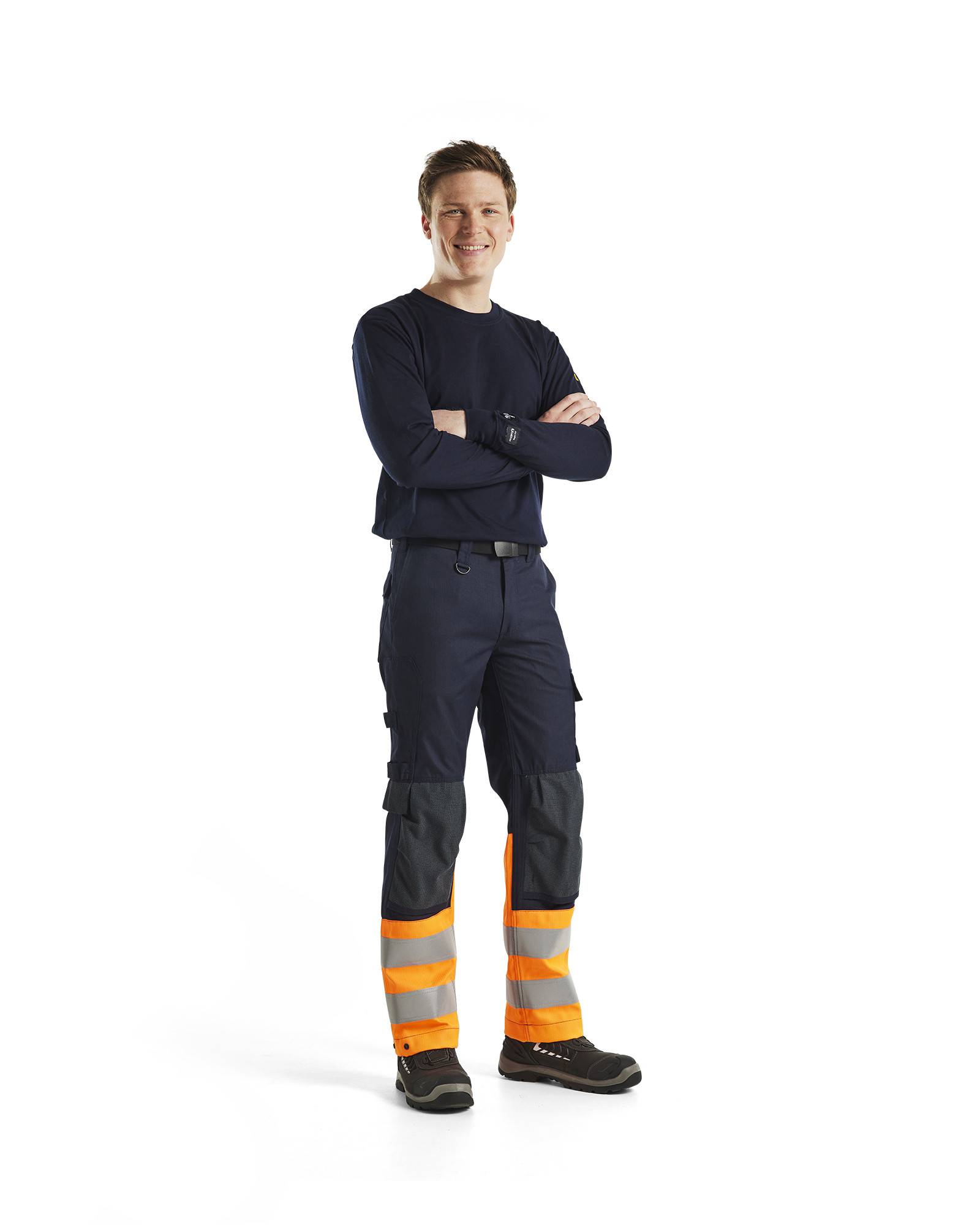 Pantalon multinormes inhérent Marine/Orange fluo | 148815138953 - Blaklader