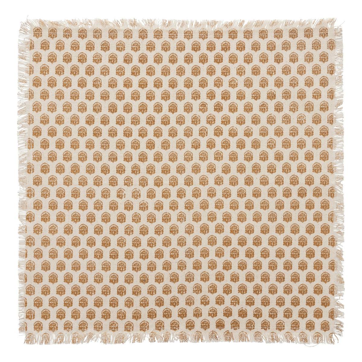 Lot de 2 serviettes de table en coton Beige et Cannelle 40 x 40 cm - Image 2