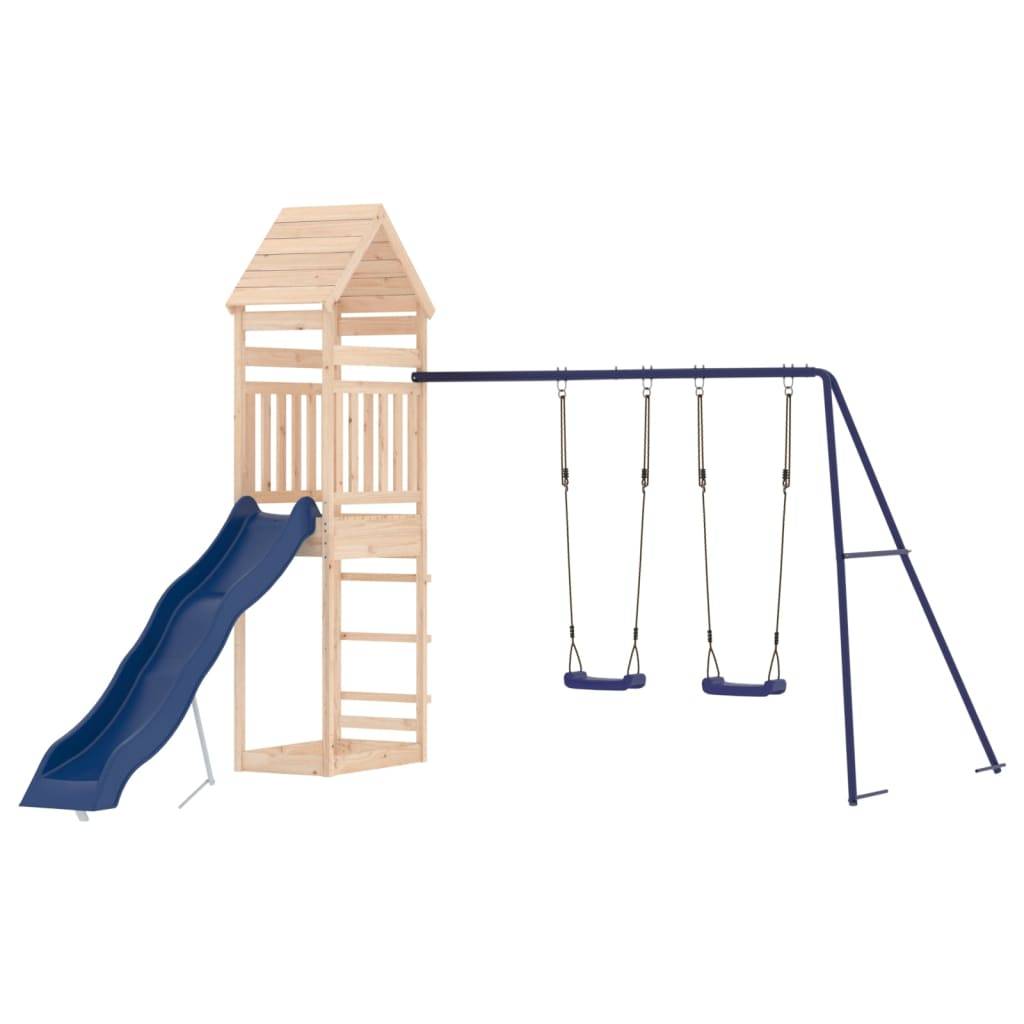 Helloshop26 - Aire de jeux d'extérieur balançoires toboggan portiques robuste jeux jardin 315 x 373 x 264 cm bois de pin massif - Image 3