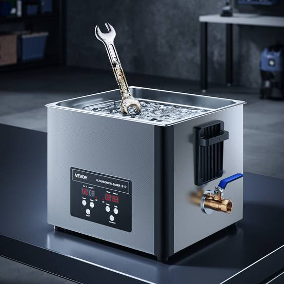 Vevor - VEVOR Nettoyeur à ultrasons 15 L, 240 W ultrasonique 40 kHz, panier inox et affichage numérique, pour bijoux montres lunettes et pièces - Image 8