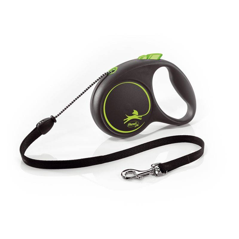 Flexi - Laisse Black Design M Cord 5m black/ green  FU22C5-251-S-CG Flexi - Image 1