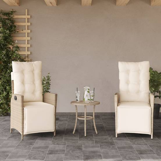 Prolenta Premium - Chaises de jardin rotin beige 57 x 61 x 93 cm - Prolenta premium p3142.2 - Image 2