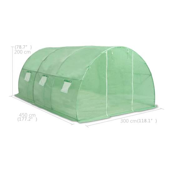 Serre Tunnel Jardin Acier Galvanisé PE 140g/m² Culture Plantes 18m² Vert - ComfortXL Outdoor Living - Image 6