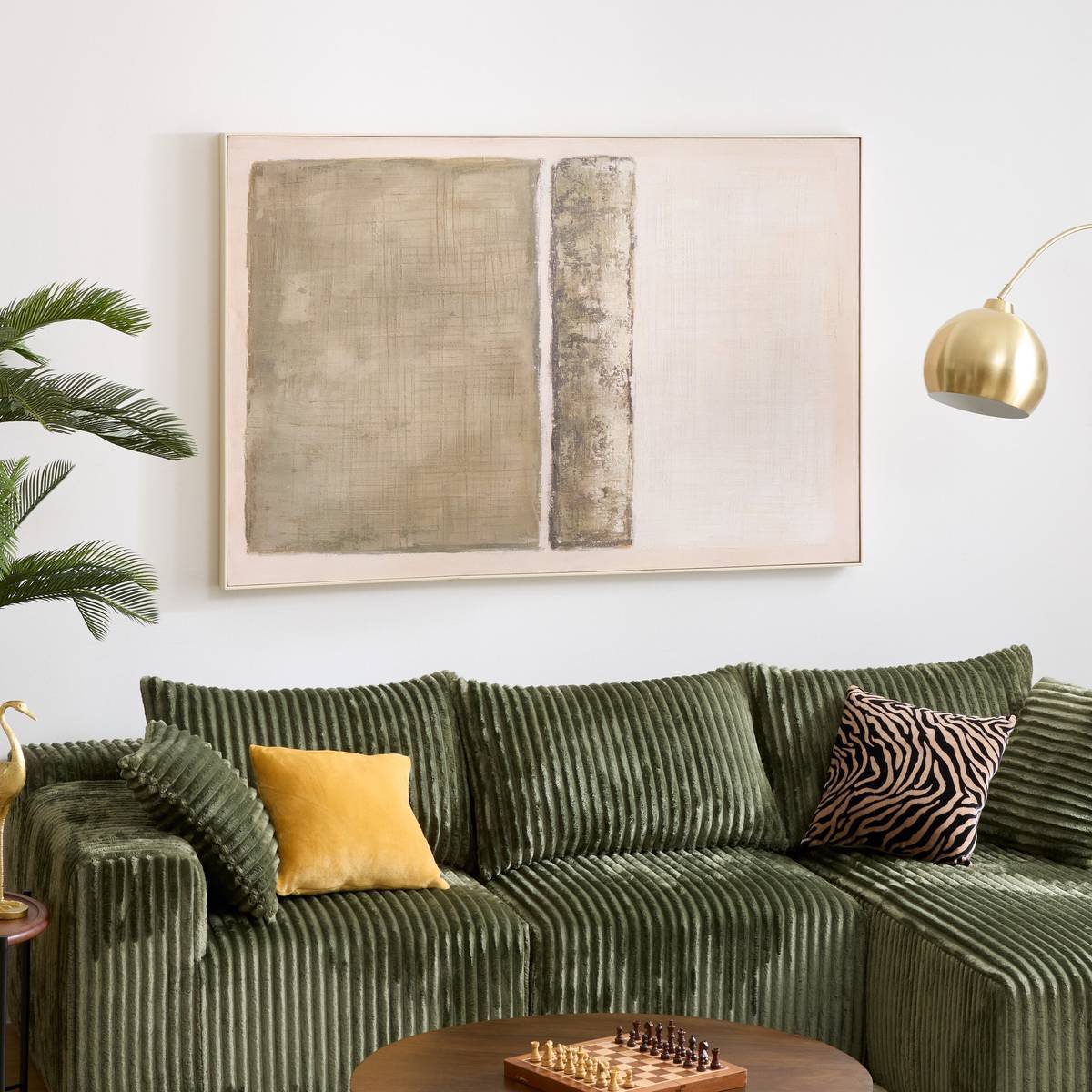 Atmosphera - Toile Alan 100x150cm vert - Atmosphera Créateur d'intérieur - Image 1