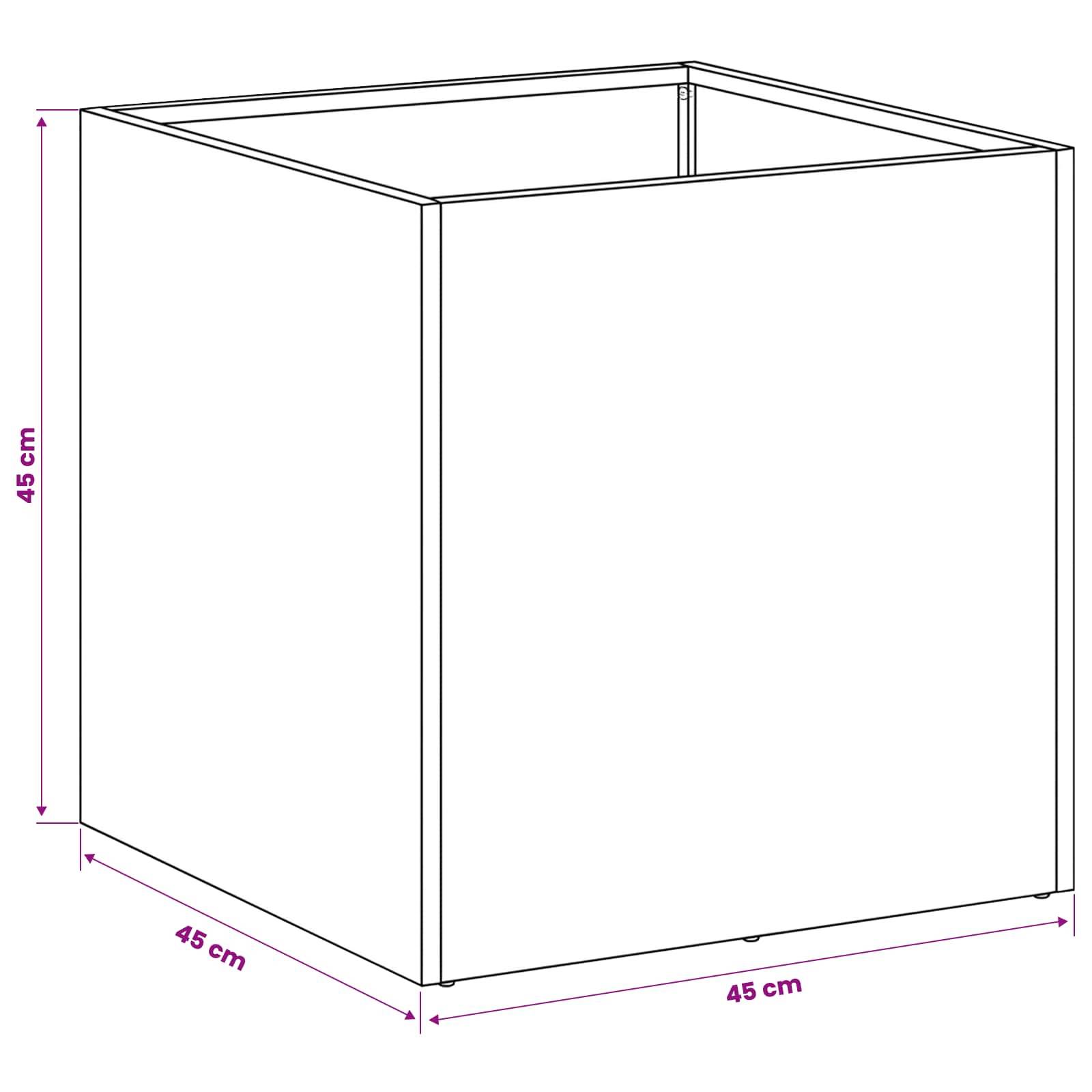 Vidaxl - Cache-pot de jardin Noir 45 x 45 x 45 cm Acier laminé à froid vidaXL 8004966 - Image 3