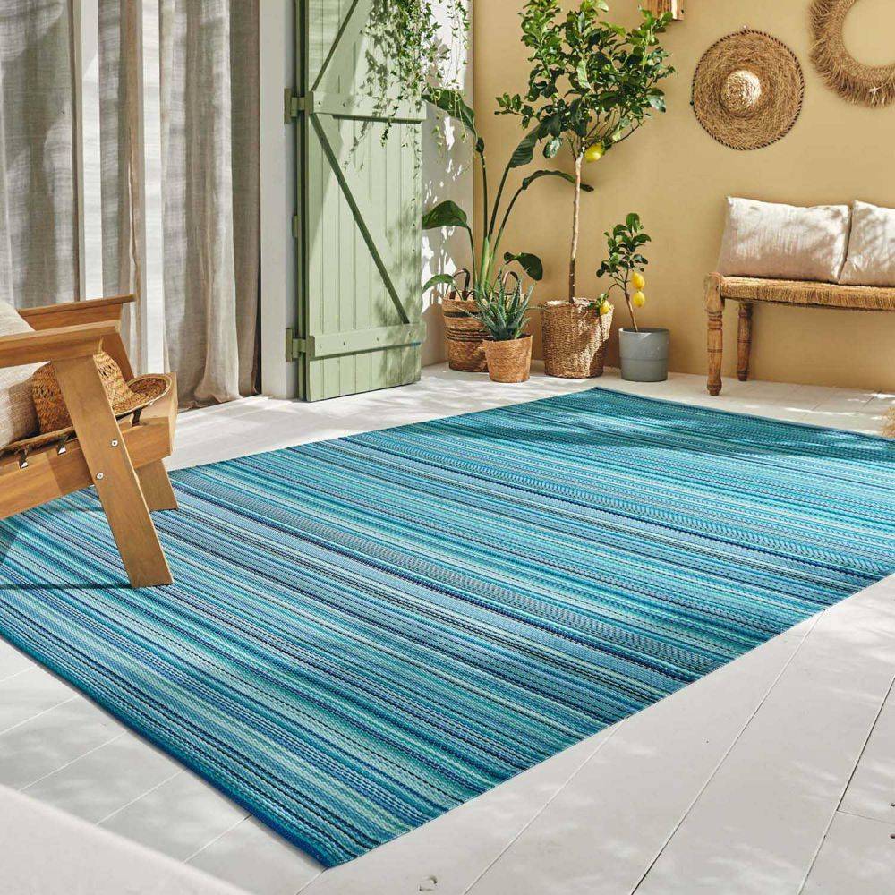 Jardindeco - Tapis extérieur en polypropylène Spargi 1746 bleu 150 x 220 cm - Image 2