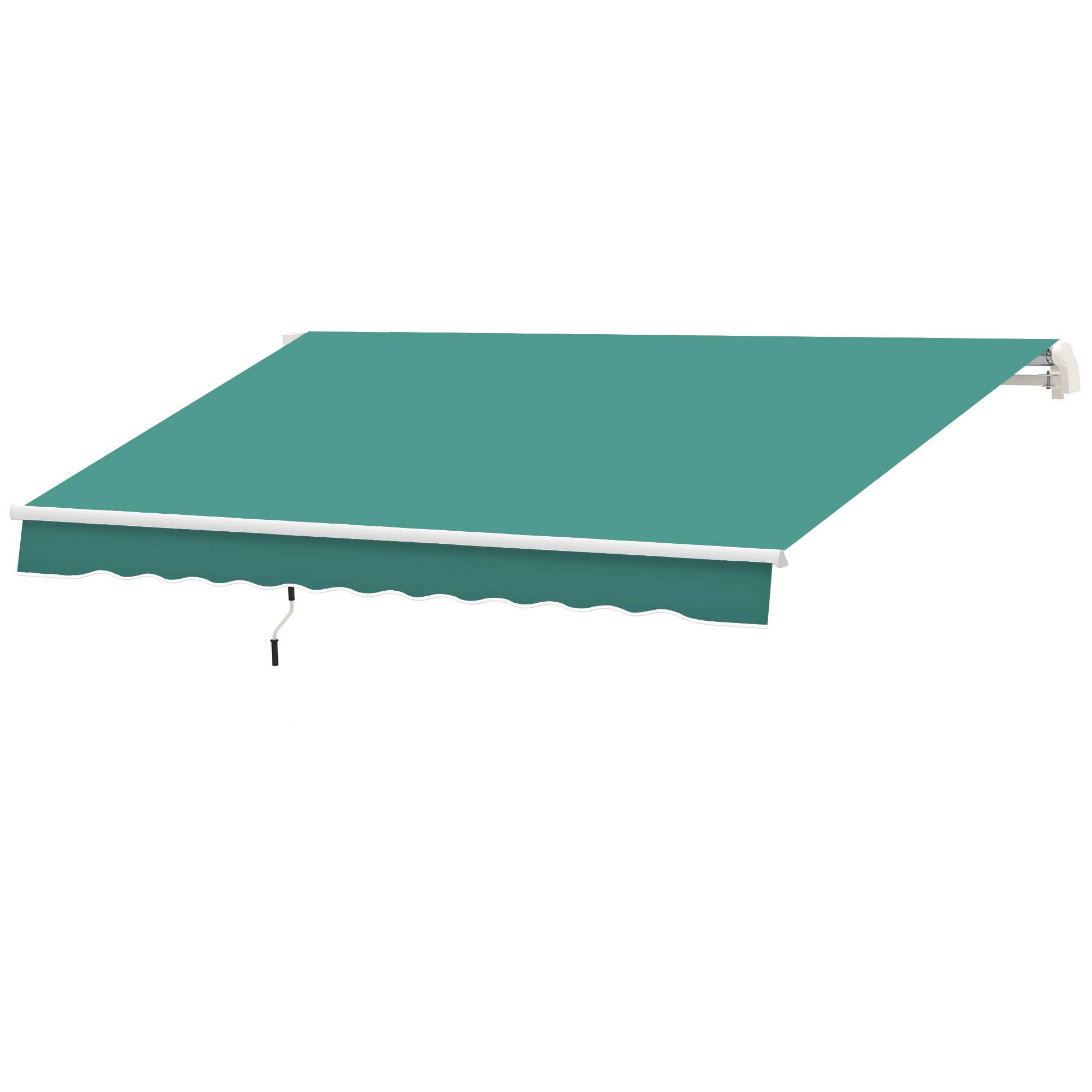 Store mural avec bras articulé et manivelle, structure robuste en aluminium et toile en polyester, 295 x 245 cm, vert - Image 2