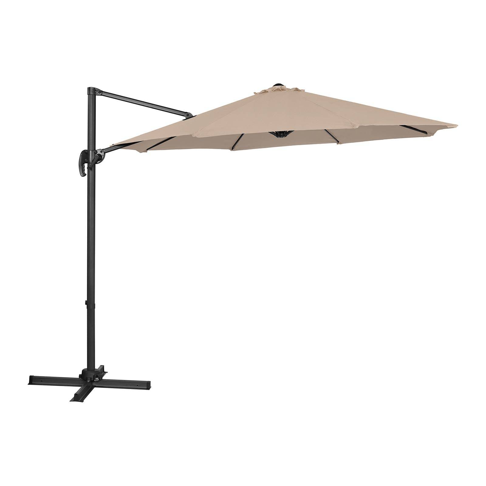 Helloshop26 - Parasol déporté rond diamètre 300 cm inclinable et pivotant crème - Image 2