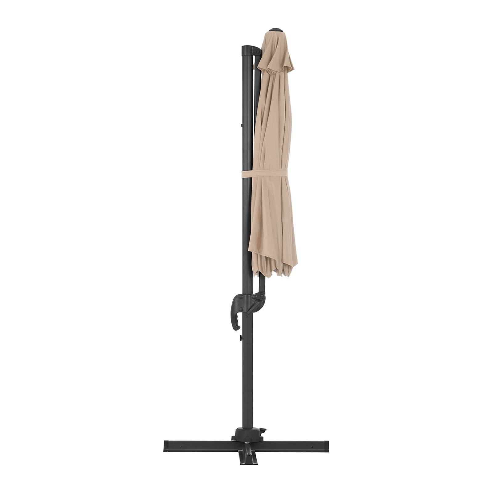 Helloshop26 - Parasol déporté rond diamètre 300 cm inclinable et pivotant crème - Image 4