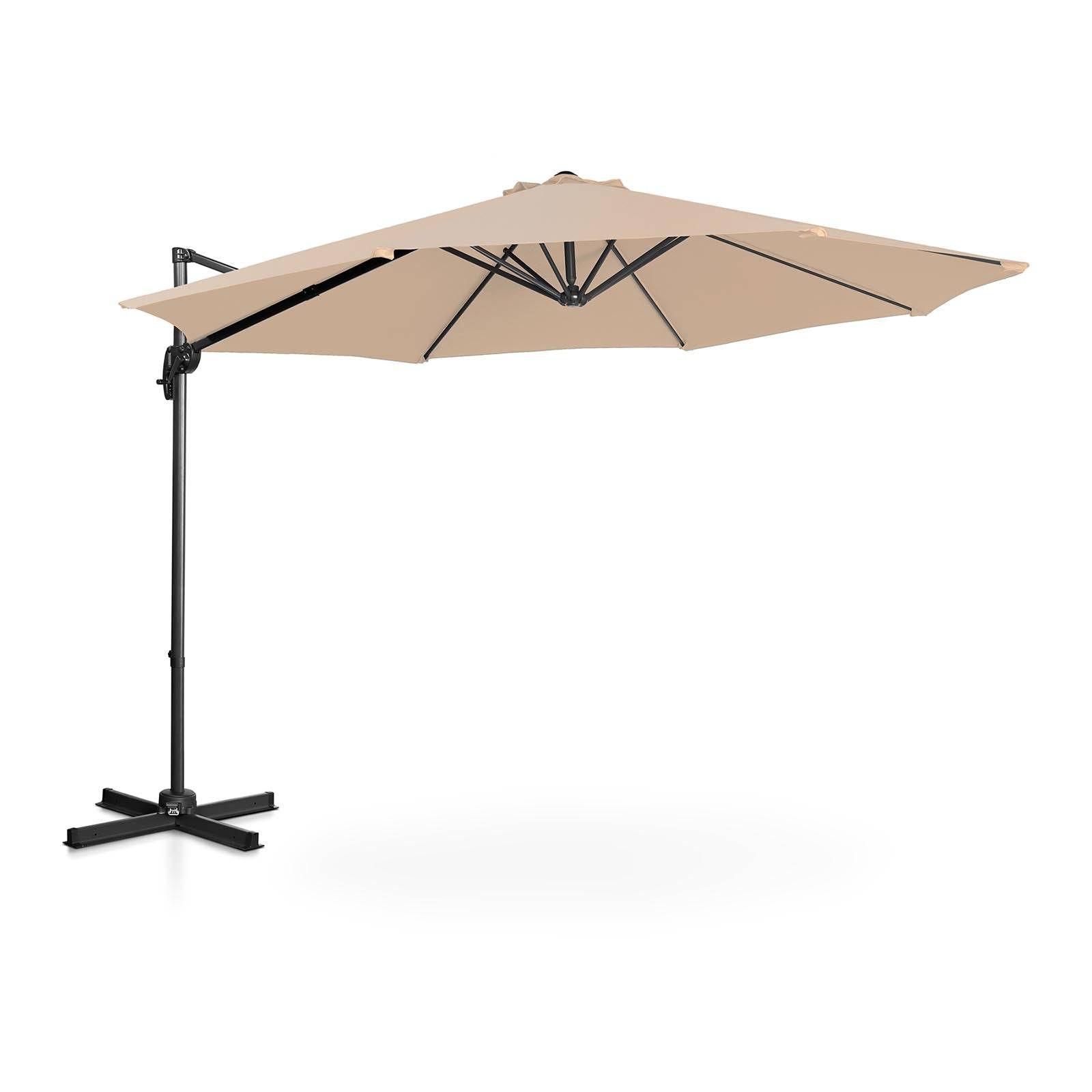 Helloshop26 - Parasol déporté rond diamètre 300 cm inclinable et pivotant crème - Image 1