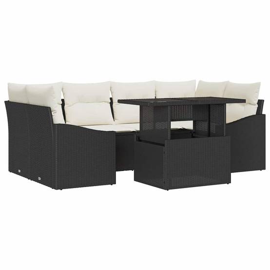 ComfortXL - Salon de jardin d'angle 7 pièces en résine tressée pour 6 personnes terrasse Noir – ComfortXL Outdoor Living - Image 2