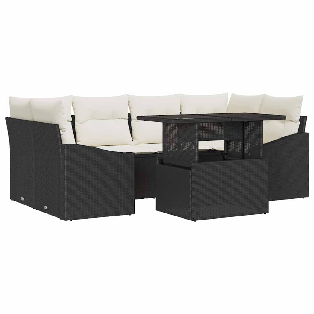 ComfortXL - Salon de jardin d'angle 7 pièces en résine tressée pour 6 personnes terrasse Noir – ComfortXL Outdoor Living - Image 2
