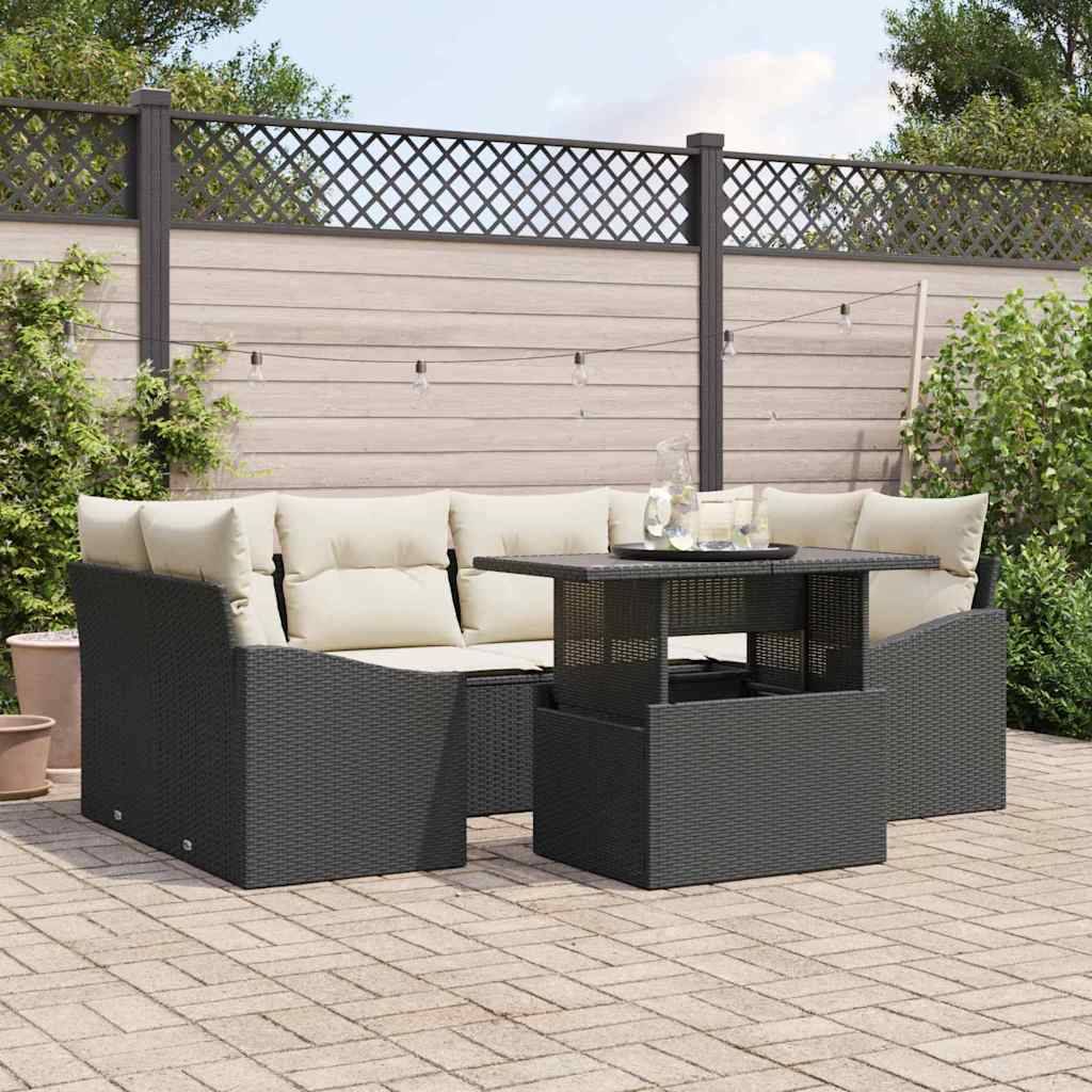 ComfortXL - Salon de jardin d'angle 7 pièces en résine tressée pour 6 personnes terrasse Noir – ComfortXL Outdoor Living - Image 1