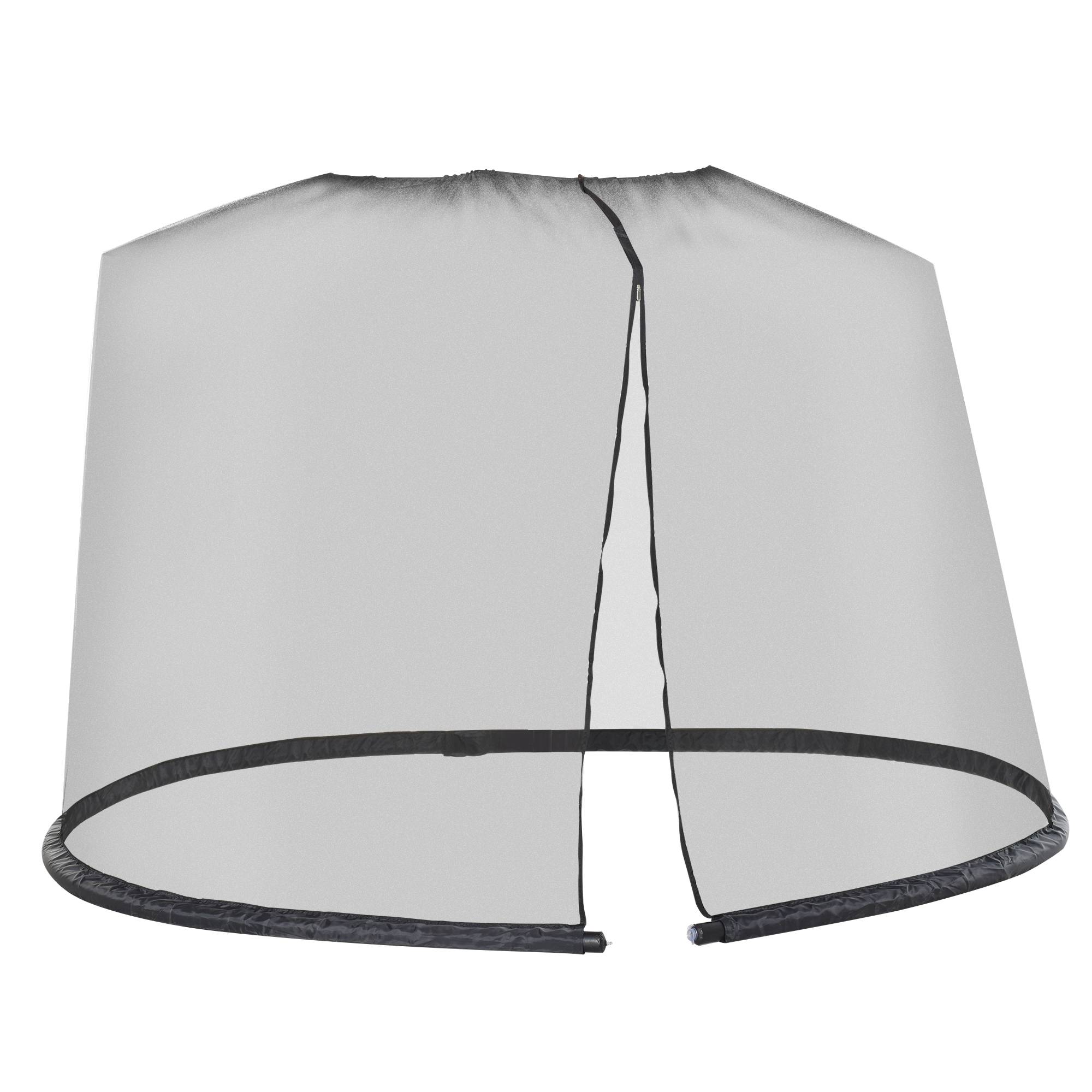 Moustiquaire cylindrique pour Parasol 3 m diamètre avec Fermeture éclair et lestage Noir - Image 2