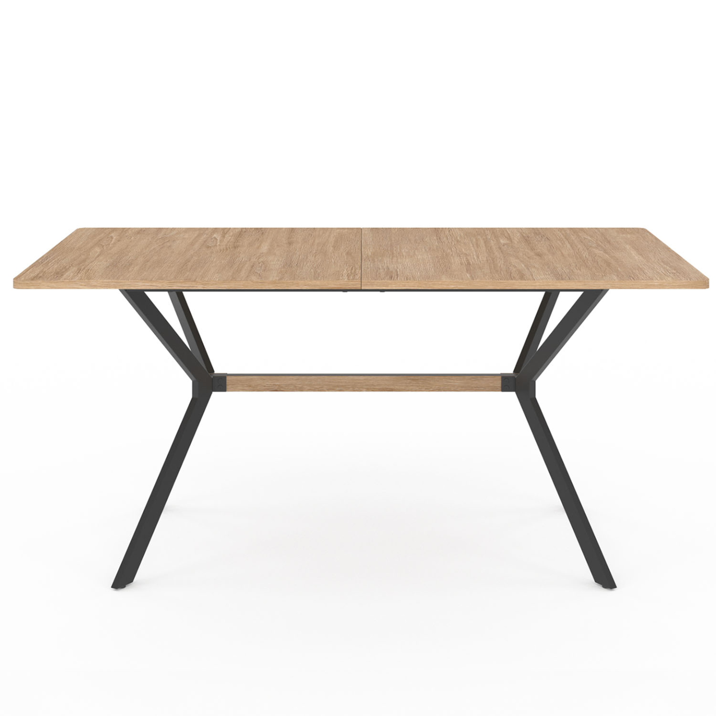 Table à manger rectangle LOUISON 8 personnes bois et noir design industriel 160 cm - Image 3