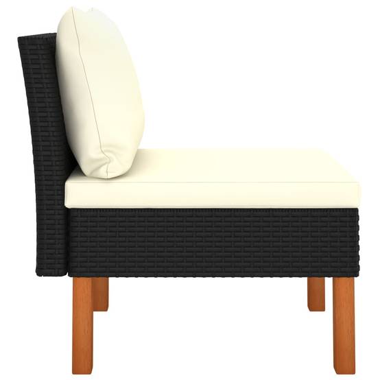 Canapés centraux 2 pcs | Canapé D'extérieur | Sofa De Jardin Résine tressée et bois d'eucalyptus Maison Chic - Image 5