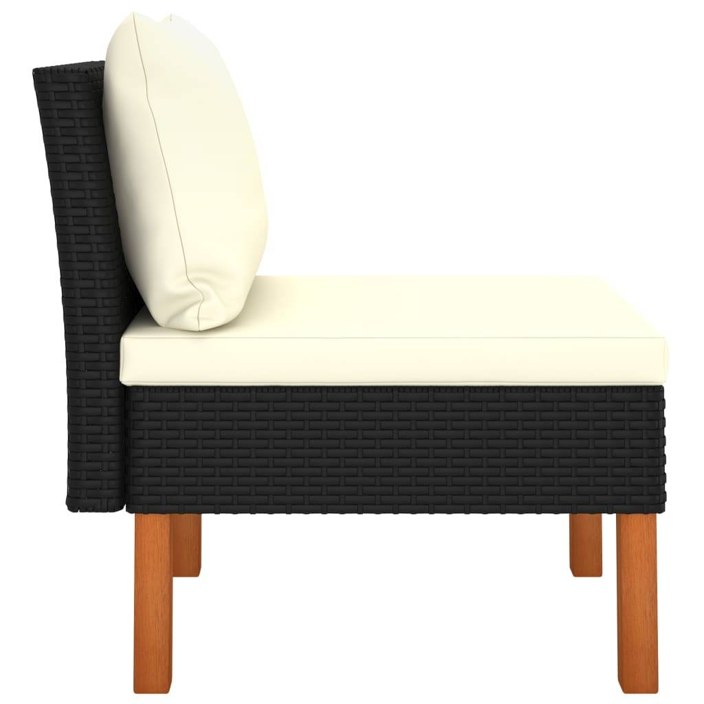 Canapés centraux 2 pcs | Canapé D'extérieur | Sofa De Jardin Résine tressée et bois d'eucalyptus Maison Chic - Image 5