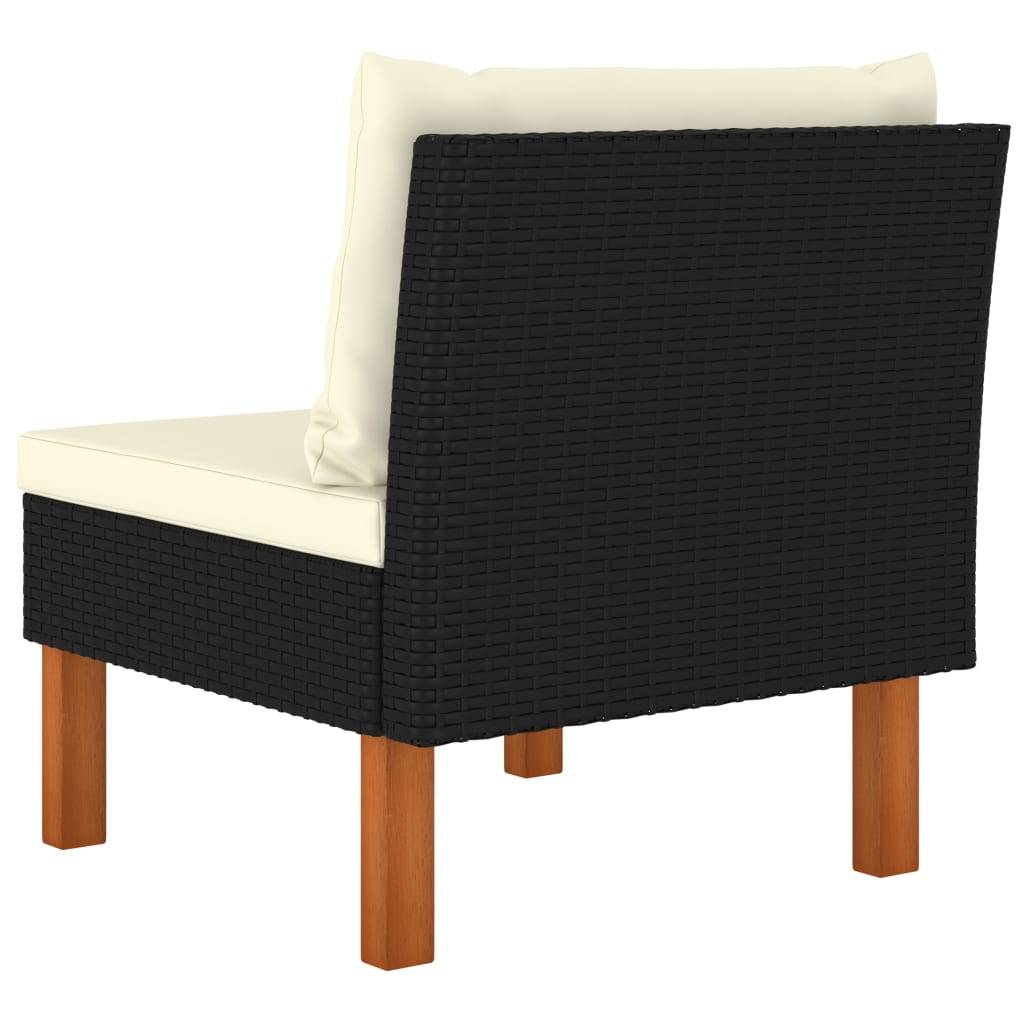 Canapés centraux 2 pcs | Canapé D'extérieur | Sofa De Jardin Résine tressée et bois d'eucalyptus Maison Chic - Image 6