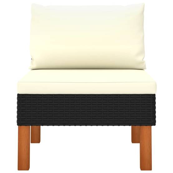 Canapés centraux 2 pcs | Canapé D'extérieur | Sofa De Jardin Résine tressée et bois d'eucalyptus Maison Chic - Image 4