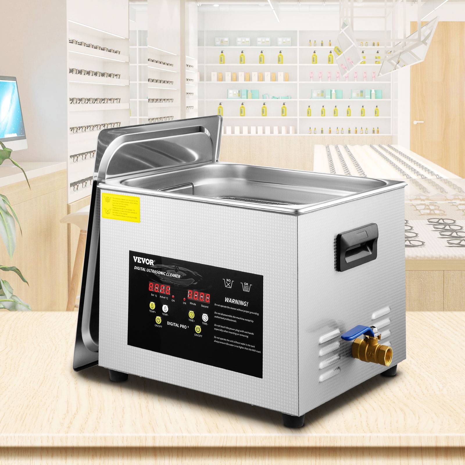 VEVOR Nettoyeur à Ultrasons Numérique 15 L avec Chauffage Minuterie 600 W 40 kHz - Image 8