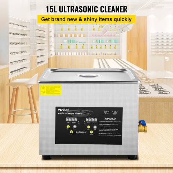 VEVOR Nettoyeur à Ultrasons Numérique 15 L avec Chauffage Minuterie 600 W 40 kHz - Image 2