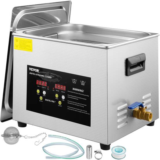VEVOR Nettoyeur à Ultrasons Numérique 15 L avec Chauffage Minuterie 600 W 40 kHz - Image 1