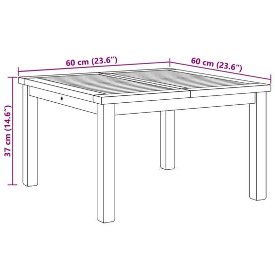 Table basse bois de teck massif marron 60 x 60 x 36 cm - PANGIVO - Image 8