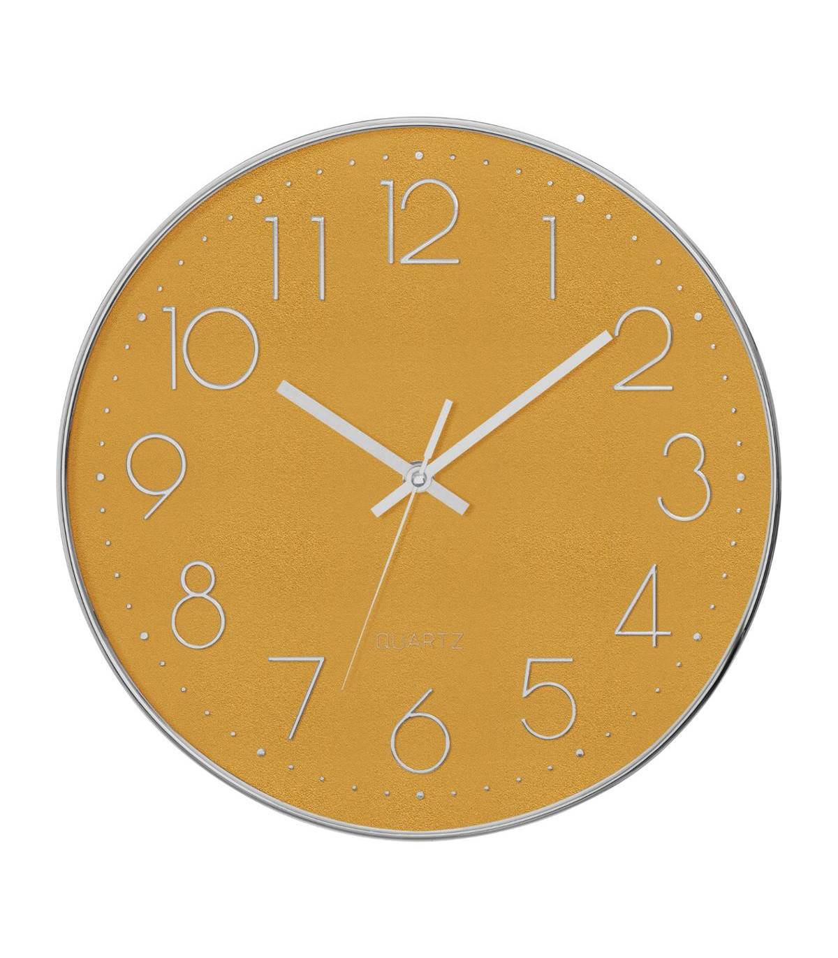 Pendule murale silencieuse contour Argent D 30 cm - Image 1