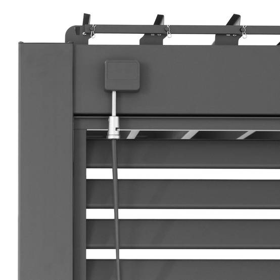 sweeek - Pergola bioclimatique aluminium adossée 4x3m + 3 persiennes 130cm anthracite Triomphe | sweeek - Image 4