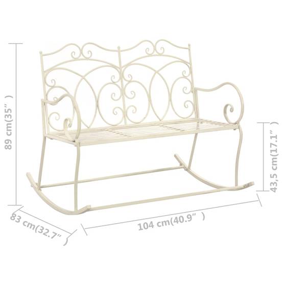 Prolenta Premium - Banc de jardin Blanc 83 X 104 cm - Prolenta Premium - Image 6
