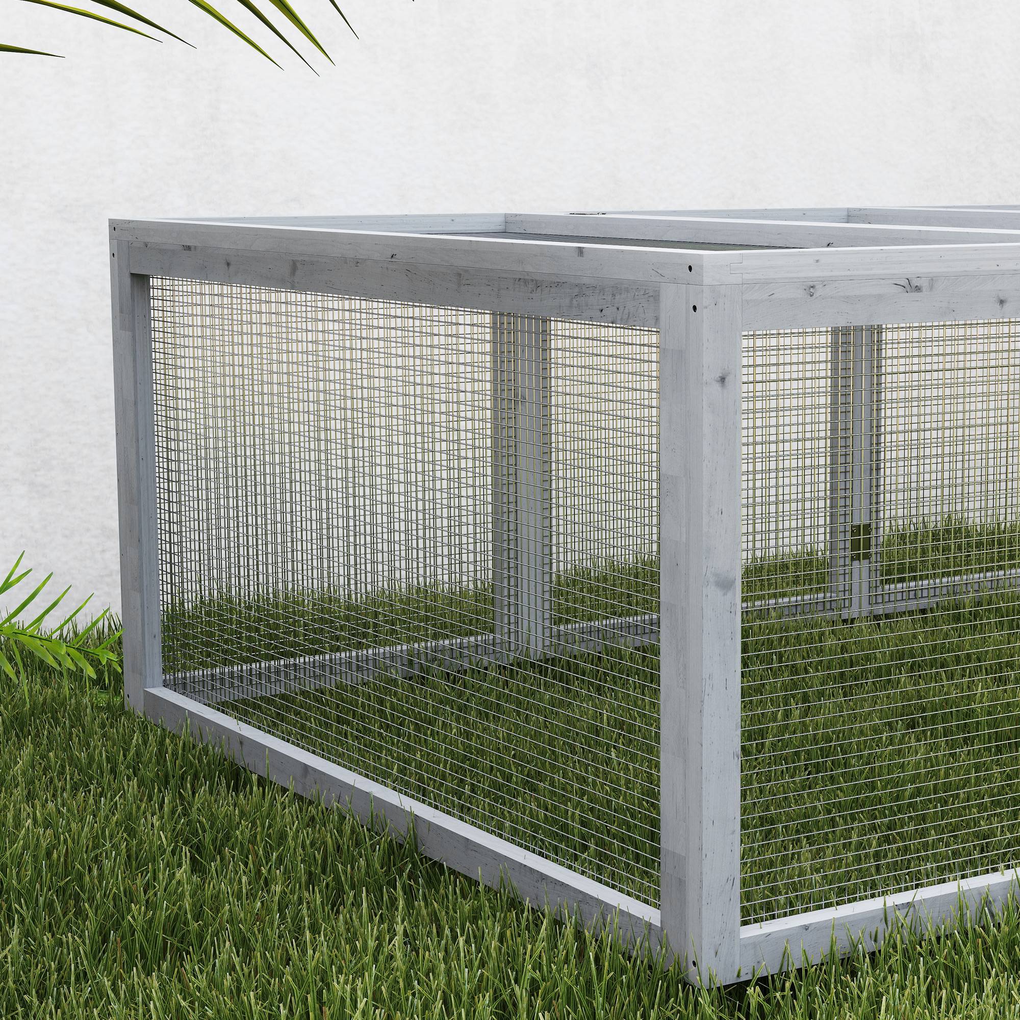 Cage petits animaux, enclos, cage avec porte, cobayes, aire liberté, sapin, 181 x 100 x 48 cm, gris - Image 10