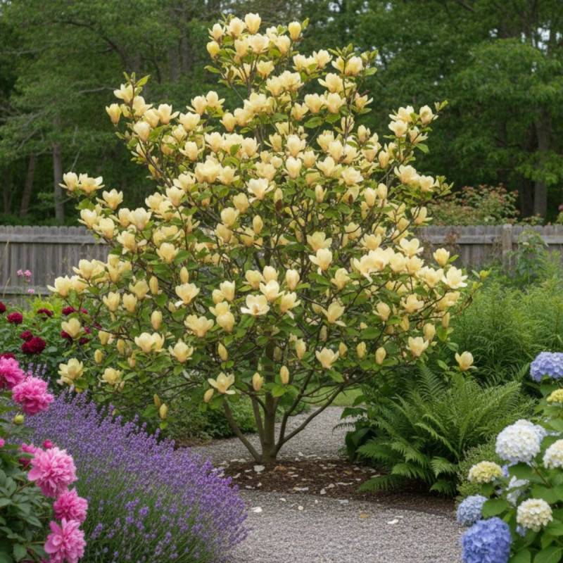 Magnolia Yellow Bird à fleurs Jaune/ - feuillage Caduc - Pot de 5L - Touffe - Image 5