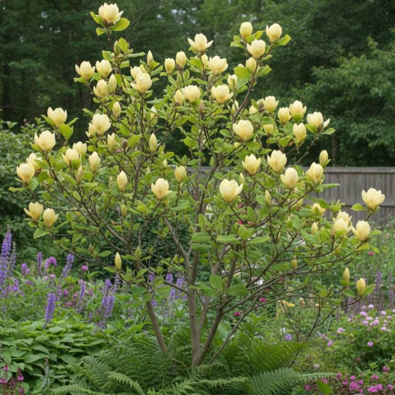 Magnolia Yellow Bird à fleurs Jaune/ - feuillage Caduc - Pot de 5L - Touffe - Image 3