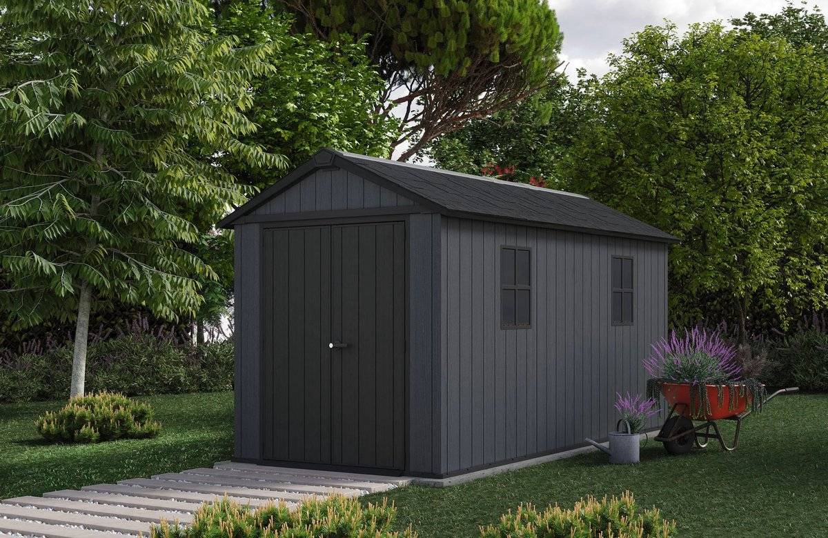 Keter - Abri de jardin Newton Plus 7513 - 8,6 m² - Gris Aspect bois - KETER - Image 5
