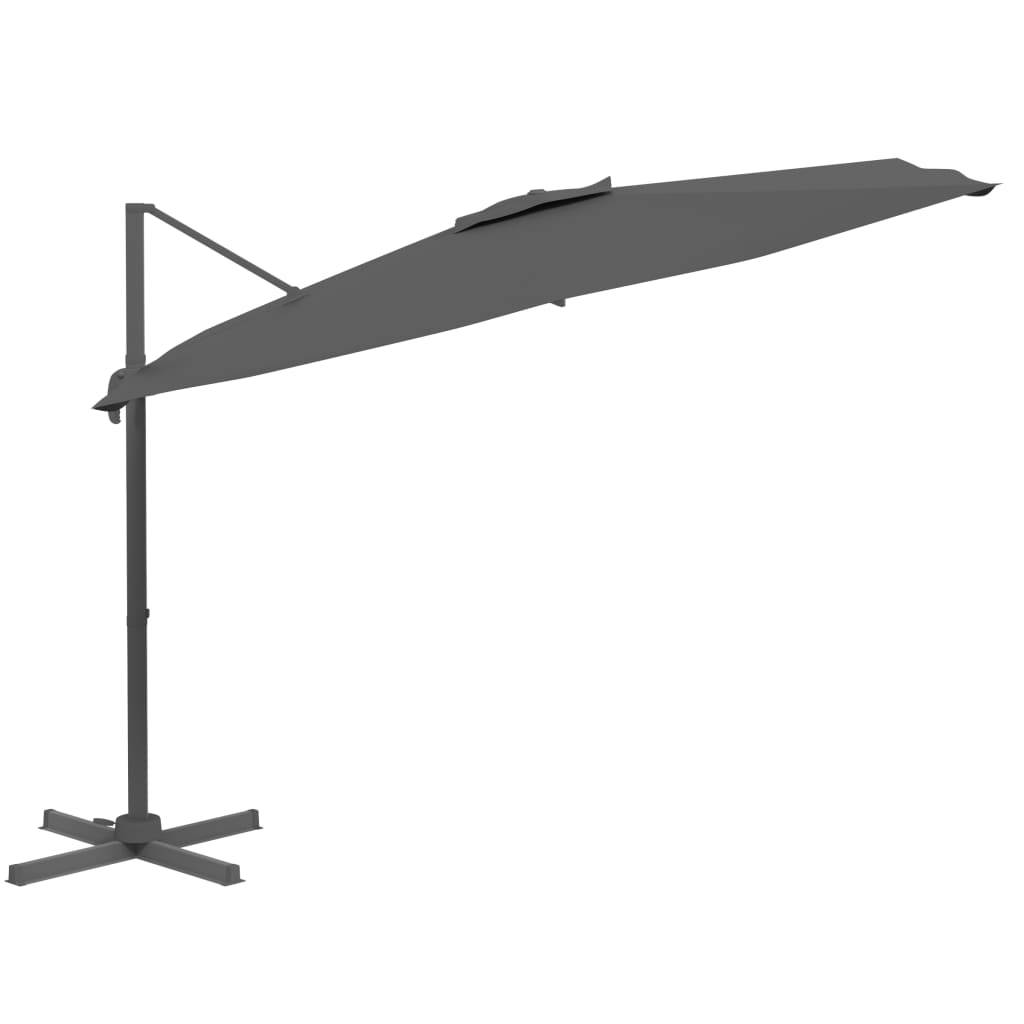 Helloshop26 - Parasol meuble de jardin cantilever à led 400 x 300 cm anthracite - Image 2