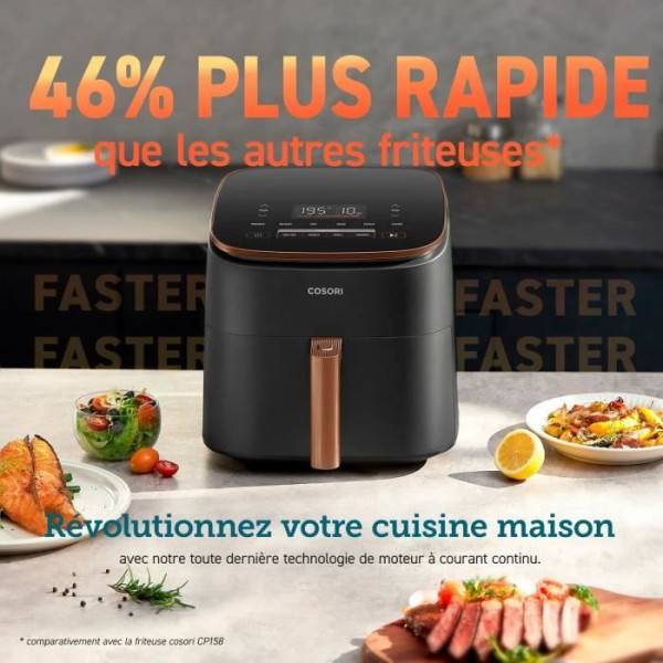 Friteuse Electrique  sans huile COSORI - Turbo Blaze Chef Edition - Capacité 6L - 6 programmes - 1725W - Noir - Image 2
