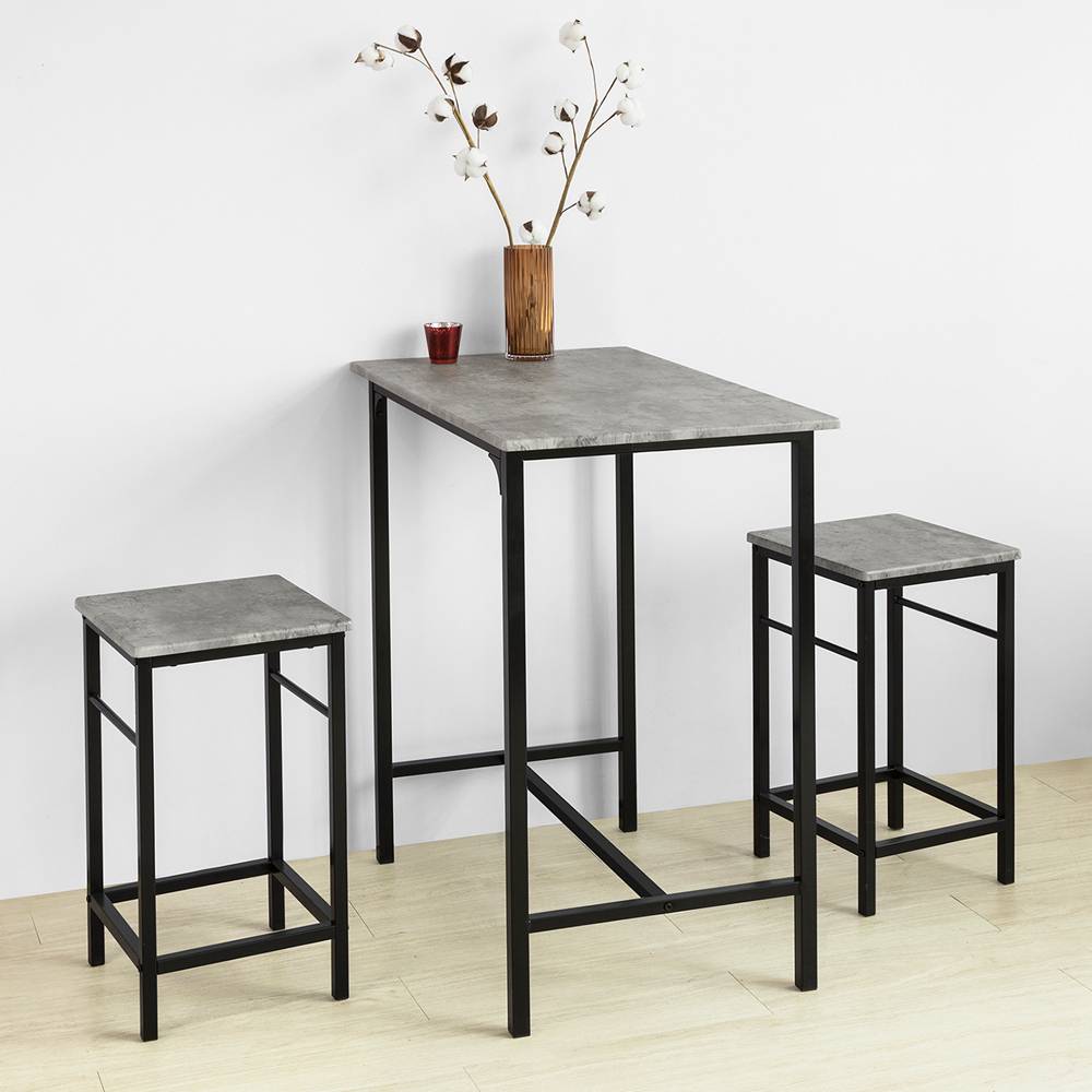 SoBuy Table et 2 Tabourets de Bar Bistrot Hauts pour Cuisine, Salon, Salle à Manger - Image 4