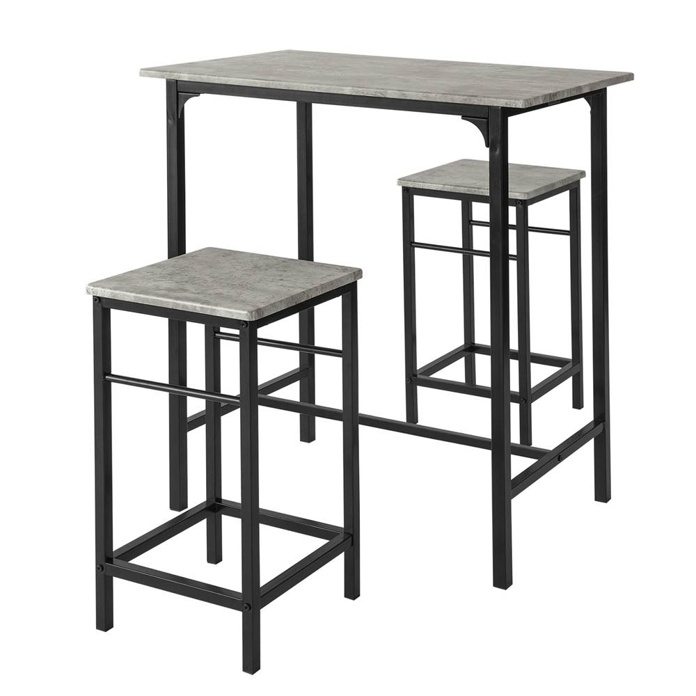 SoBuy Table et 2 Tabourets de Bar Bistrot Hauts pour Cuisine, Salon, Salle à Manger - Image 1